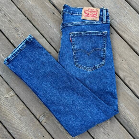 Levi's 511 Slim Fit 36x32 Straight Leg Men's Denim Blue Jeans - Picture 1 of 10